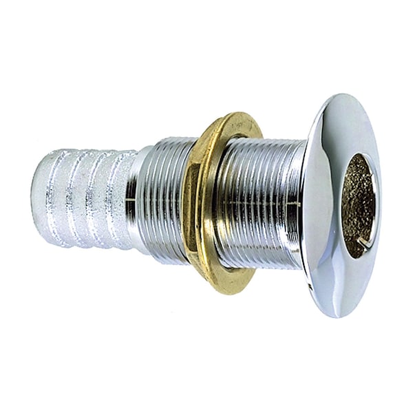 1-1/2" Thru-Hull Fitting F/ Hose Chrome Plated Bronze